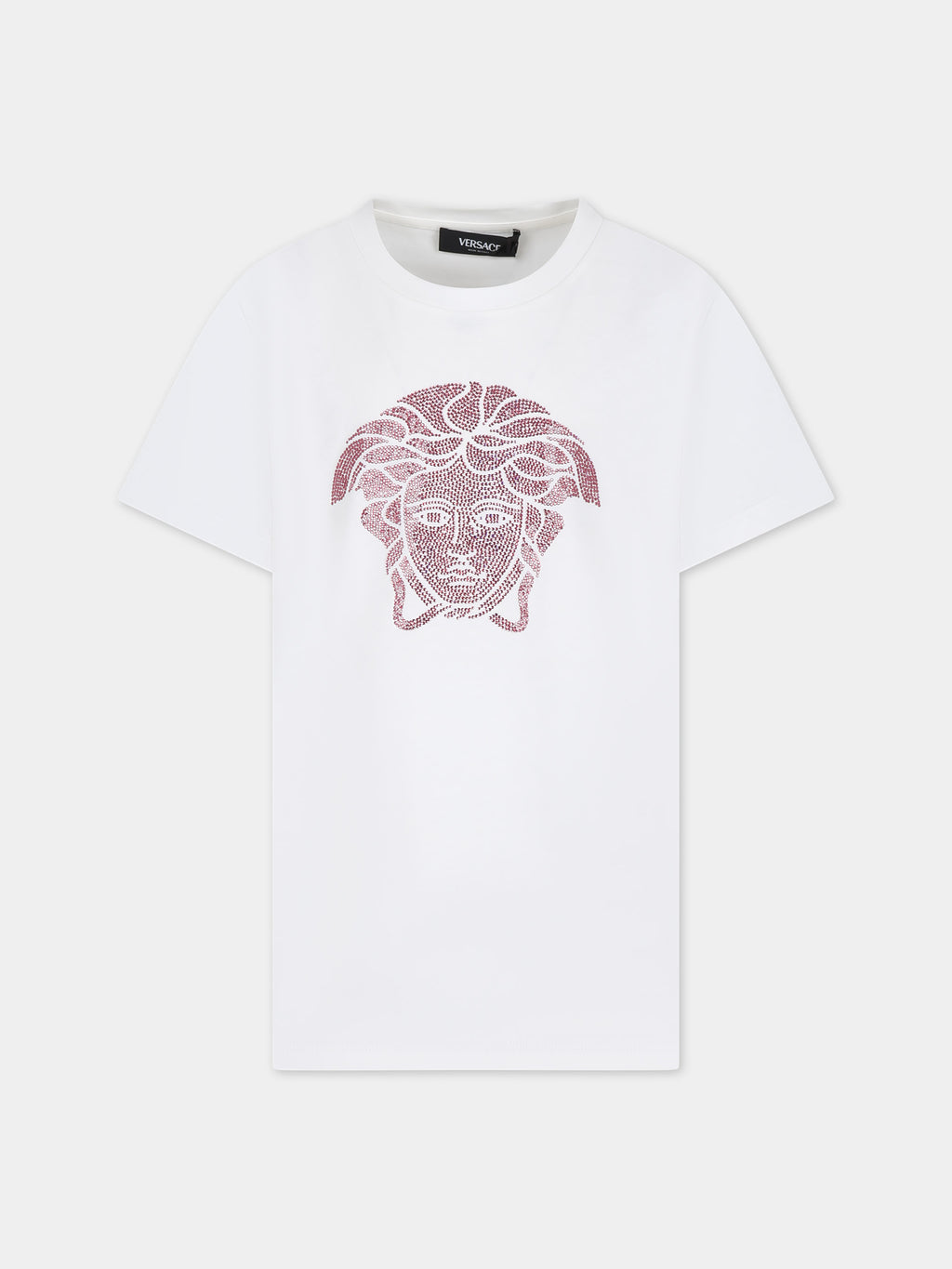 White t-shirt for girl with Medusa Versace